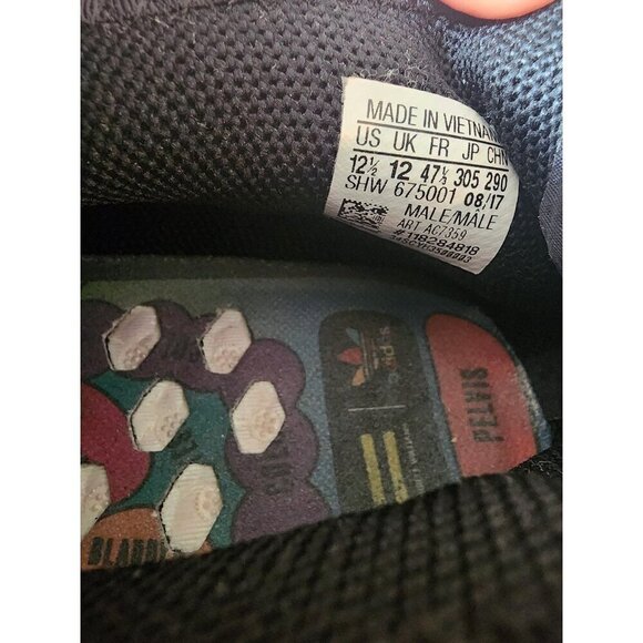 Size 12.5 Adidas Pharrell x NMD Human Race Trail Oreo Sneakers Moon Clouds - Picture 10 of 12